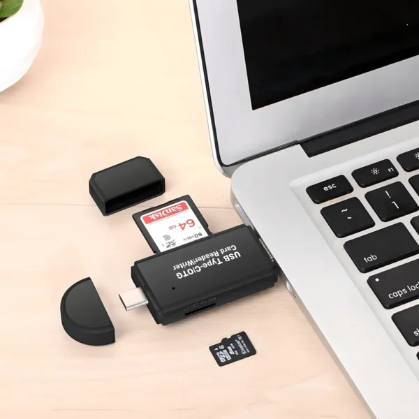 Adaptador de SD y micro SD a USB o USB tipo C NDOOL 3 en 1 USB 3.0 lector de tarjeta negro compatible múltiples dispositivos Tecnologia y widgets mx 2