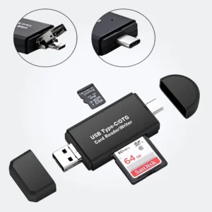 Adaptador de SD y micro SD a USB o USB tipo C NDOOL 3 en 1 USB 3.0 lector de tarjeta negro compatible múltiples dispositivos Tecnologia y widgets mx