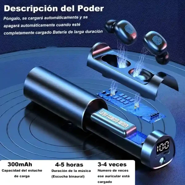 Audífonos Inalámbricos Bluetooth 5.0 Con Linterna y Manos Libres - Negro - tecnología y gadgets mx 2