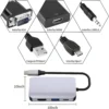 Autbye Adaptador USB C a HDMI VGA 4 en 1 USB 3.0 Hub 4K HDMI Tipo-C a HDMI VGA USB 60W PD Convertidor tecnologia y widgets mx 1