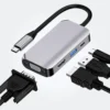 Autbye Adaptador USB C a HDMI VGA 4 en 1 USB 3.0 Hub 4K HDMI Tipo-C a HDMI VGA USB 60W PD Convertidor tecnologia y widgets mx