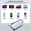Autbye Adaptador USB C a HDMI VGA 4 en 1 USB 3.0 Hub 4K HDMI Tipo-C a HDMI VGA USB 60W PD Convertidor tecnologia y widgets mx 2