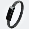 Cargador tipo C Pulsera de Cuero WYBU blanco negro marron tecnologia y widgets mx