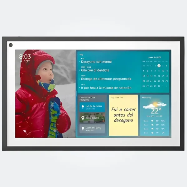 Cuadro inteligente asistente virtual Amazon Echo Show 15 pantalla tactil Full HD organizacion entretenimiento hogar negro blanco tecnologia y widgets mx