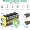 ENEGON 2 Paquetes de Baterías de Litio Recargables de 9V 1000mAh con Cable de Carga Type C 2 en 1 tecnologia y widgets mx 3