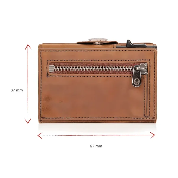 Estuche Pop-Up para tarjetas de crédito con protección RFID billetera de cuero genuino con compartimento para billetes y monedas tecnologia y widgets mx 1