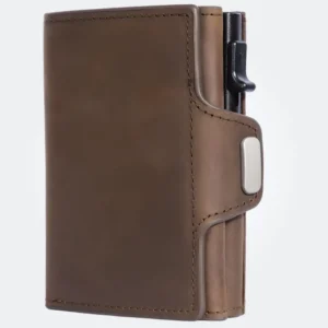 Estuche Pop-Up para tarjetas de crédito con protección RFID billetera de cuero genuino con compartimento para billetes y monedas tecnologia y widgets mx