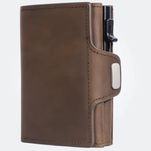 Estuche Pop-Up para tarjetas de crédito con protección RFID billetera de cuero genuino con compartimento para billetes y monedas tecnologia y widgets mx