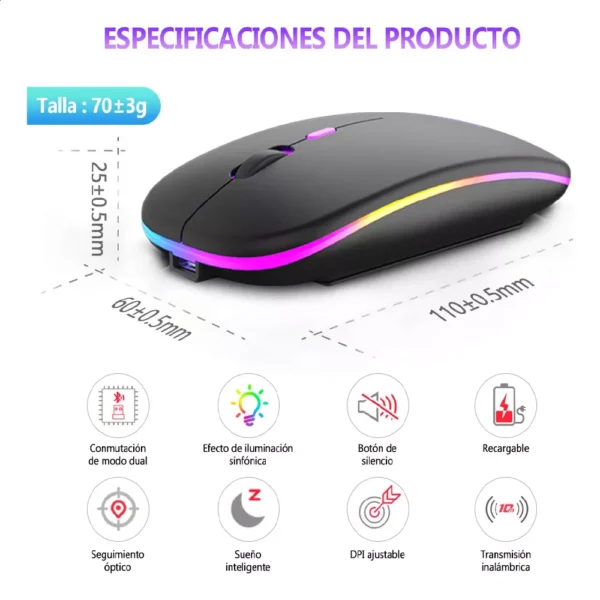 Free Wolf X15 Mouse Bluetooth Negro ergonomico recargable sensor 1600 dpi portatil Tecnologia y widgets mx 1
