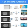 Memoria USB 4 en 1 Flash Drive 64 GB tecnologia y gadgets mx 1