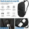 Mochila impermeable con entrada de audifonos y cable USB E T EASYTAO para laptop 15.6 pulgadas colores disponibles negra azul rosa gris antirrobo Tecnologia y widgets mx 1