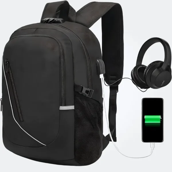 Mochila impermeable con entrada de audifonos y cable USB E T EASYTAO para laptop 15.6 pulgadas colores disponibles negra azul rosa gris antirrobo Tecnologia y widgets mx