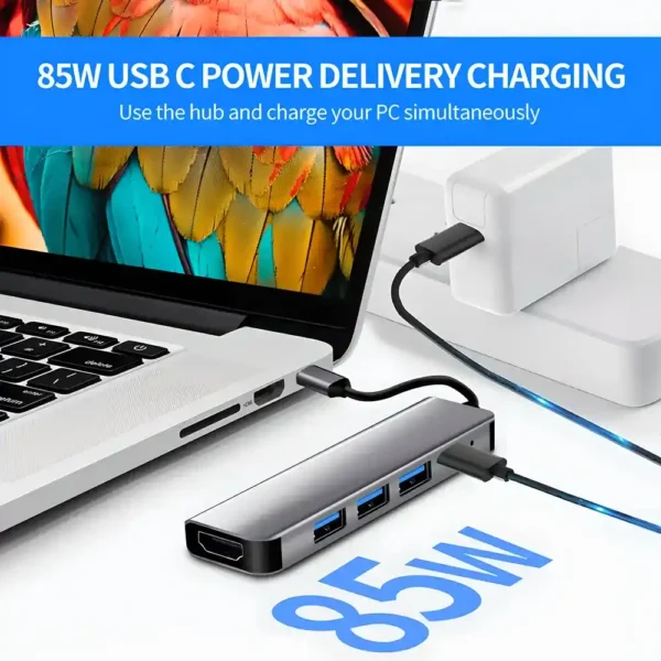 Rankman Extensor HUB USB C a 4K HDMI compatible multiple dispositivos MacBook Samsung carga rapida 87W Tecnologia y widgets mx 3