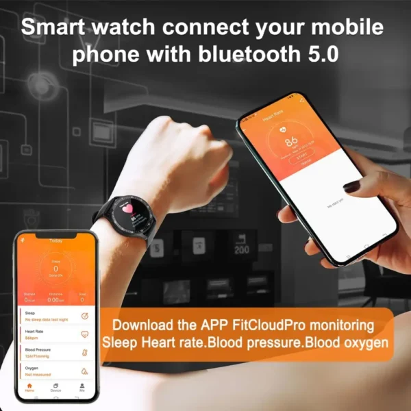 Smart Watch circular con audifonos VOVOAEWACH reloj inteligente auriculares Bluetooth 2 en 1 monitor de pasos frecuencia cardiaca presión arterial pulgadas Android iOS tecnologia y gadgets mx 4