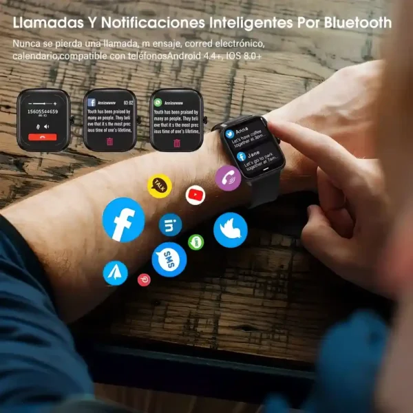 Smart Watch cuadrado deportivo Eulalia T11C 1.85 pulgadas HD táctil Bluetooth GPS frecuencia cardíaca sueño calorías 24 deportes IP67 Android iOS tecnología y gadgets mx 1