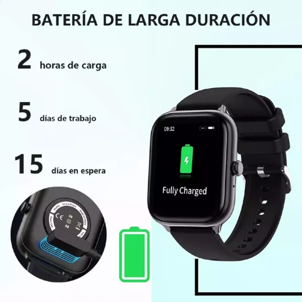 Smart Watch cuadrado deportivo Eulalia T11C 1.85 pulgadas HD táctil Bluetooth GPS frecuencia cardíaca sueño calorías 24 deportes IP67 Android iOS tecnología y gadgets mx 2