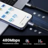 UGREEN 240W 5A Cable USB C a C 1M PD3.1 Carga Rápida Nylon Trenzado Compatible iPhone 15 MacBook Pro 2022 iPad Pro 2022 Galaxy S23 Ultra Dell XPS tecnologia y widgets mx 3
