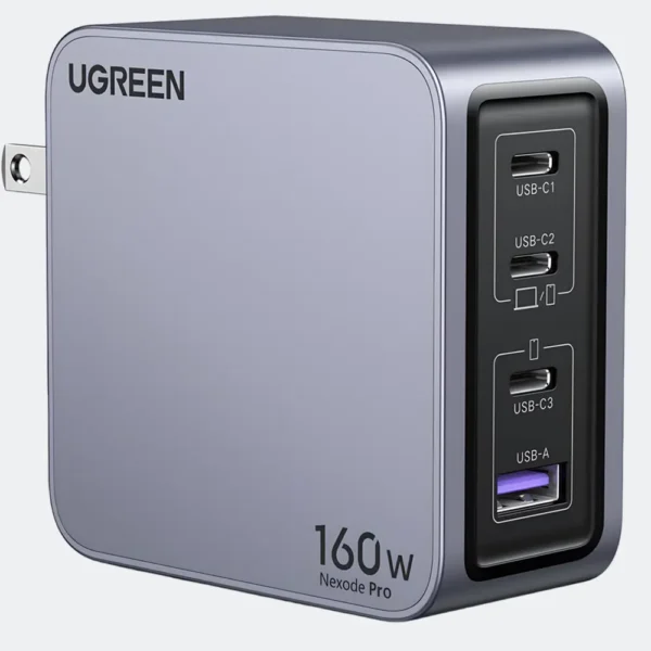 UGREEN Nexode Pro 160W Cargador Tipo C PPS GAN Cargador de Pared 4 Puertos Carga Rápida Compatible con iPhone 15 Pro 14 Galaxy S23 Pixel 8 Steam Deck tecnologia y widgets mx