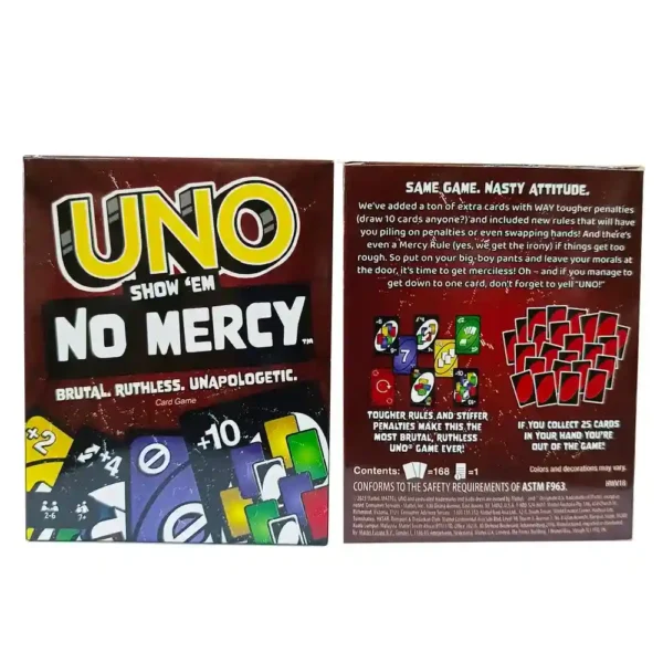 UNO No Mercy Juego de mesa cartas entretenimiento familiar juegos UNO cumpleaños Navidad tecnologia y gadgets mx 1