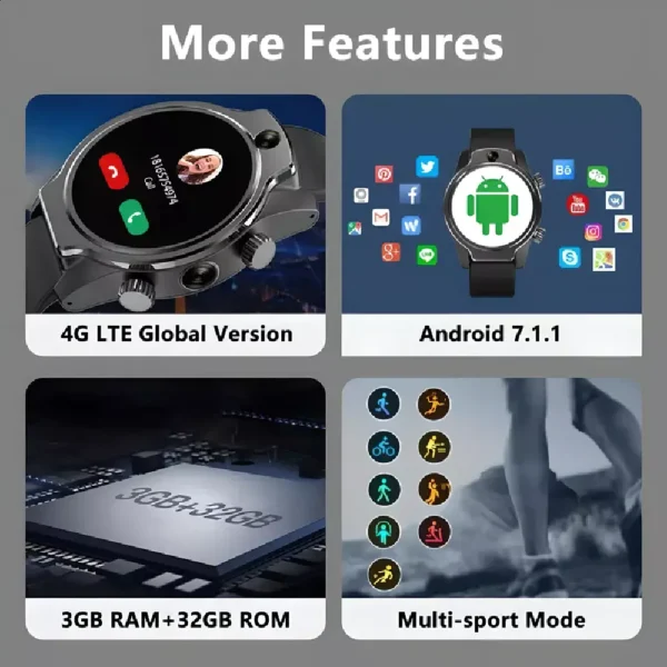 smart watch C10 3gb 32 gb 1600 mah resistencia al agua elegante gps 4g camara 13mp tecnología y gadgets mx 4