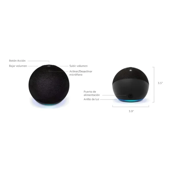 Asistente Virtual Amazon Echo Dot 5ta Generación Negro tecnología y gadgets mx 2