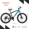 Bicicleta Montaña Profesional R26 21v Frenos Disco Cuadro L Turquesa Tecnología y Gadgets MX 1