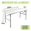 Mesa Plegable de 1.20 m para Exterior Vitasense Garden MESA-12 de Plástico Color Blanco Tecnología y gadgets mx 1
