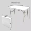 Mesa Plegable de Plástico Portátil 1.23 m de Portafolio Event Color Blanco Tecnología y gadgets mx 1