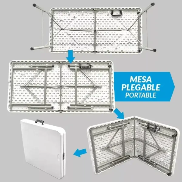Mesa Plegable de Plástico Portátil 1.23 m de Portafolio Event Color Blanco Tecnología y gadgets mx 2