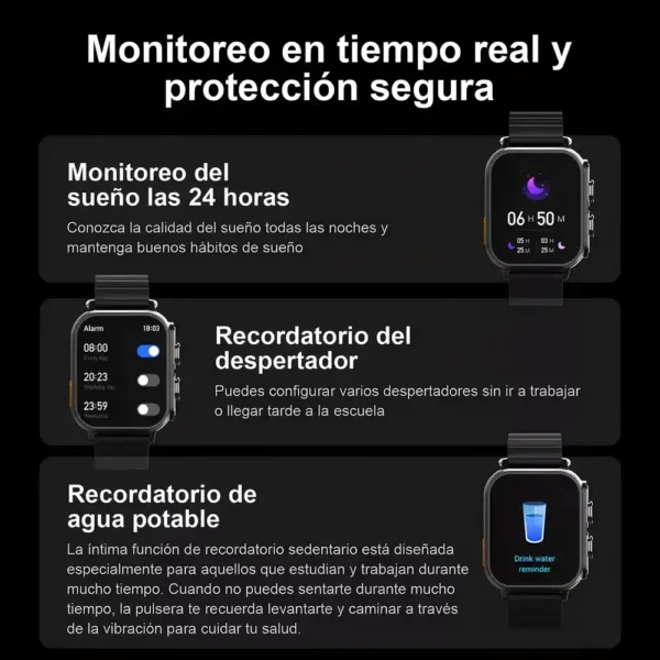 Smart Watch cuadrado a prueba de agua con audífonos inalámbricos N22 tecnología y gadgets mx 4