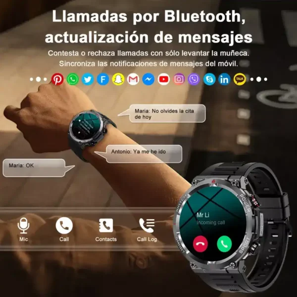 Smartwatch Militar Antimagnético Hombre Bluetooth Resistente IP68 FEIPUQU 2024 México Tecnología y Gadgets MX 1