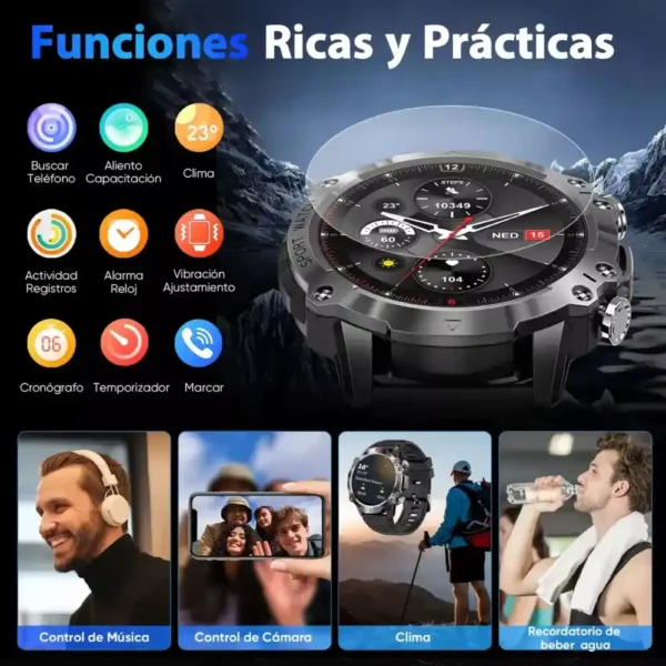 Smartwatch Rudo Hombre Bluetooth IP67 Tecnología y Gadgets MX 1