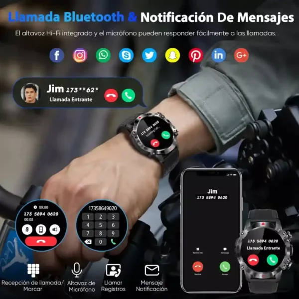 Smartwatch Rudo Hombre Bluetooth IP67 Tecnología y Gadgets MX 3