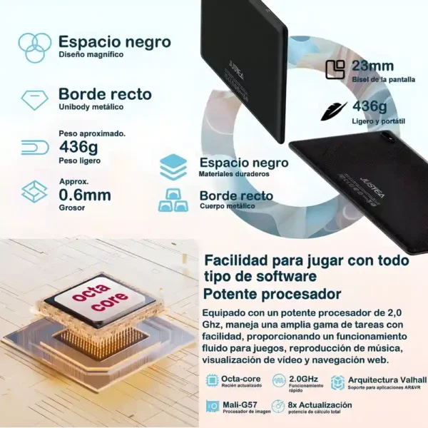 Tablet con funda JUSYEA J5 Andorid 13 10.1 128GB negra y 12GB de memoria RAM con Funda EVA 5G tecnología y gadgets mx 4