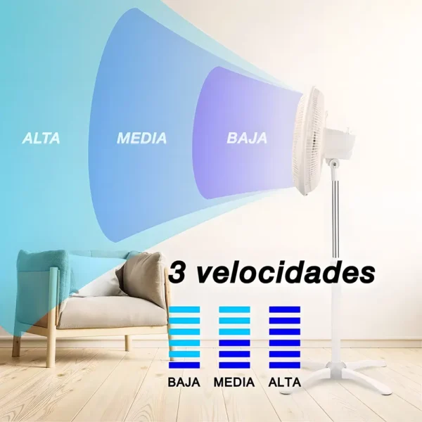Ventilador De Pedestal Mytek de 16 Pulgadas Modelo 3197 Blanco Tecnología y Gadgets MX 2